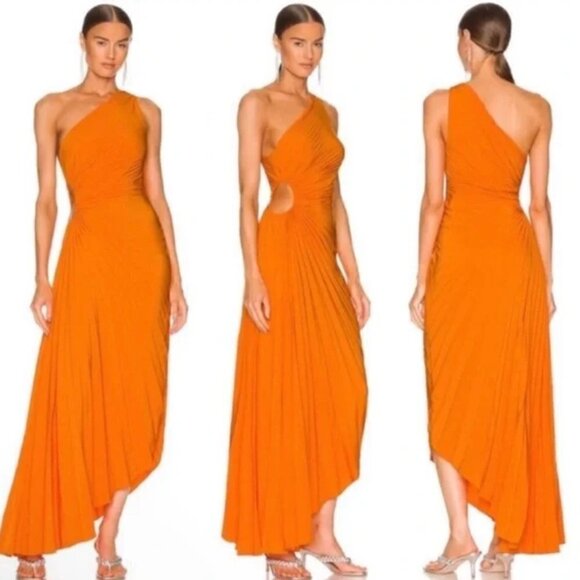 A.L.C. Delfina Dress in Citrus Orange Size 8 - Picture 1 of 13